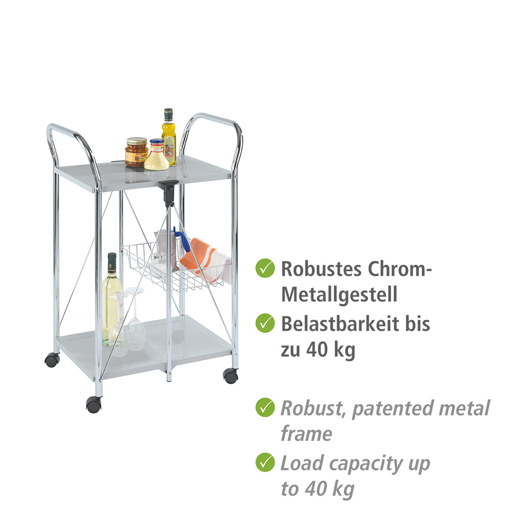 Servierwagen Sunny Silber  zusammenklappbar
