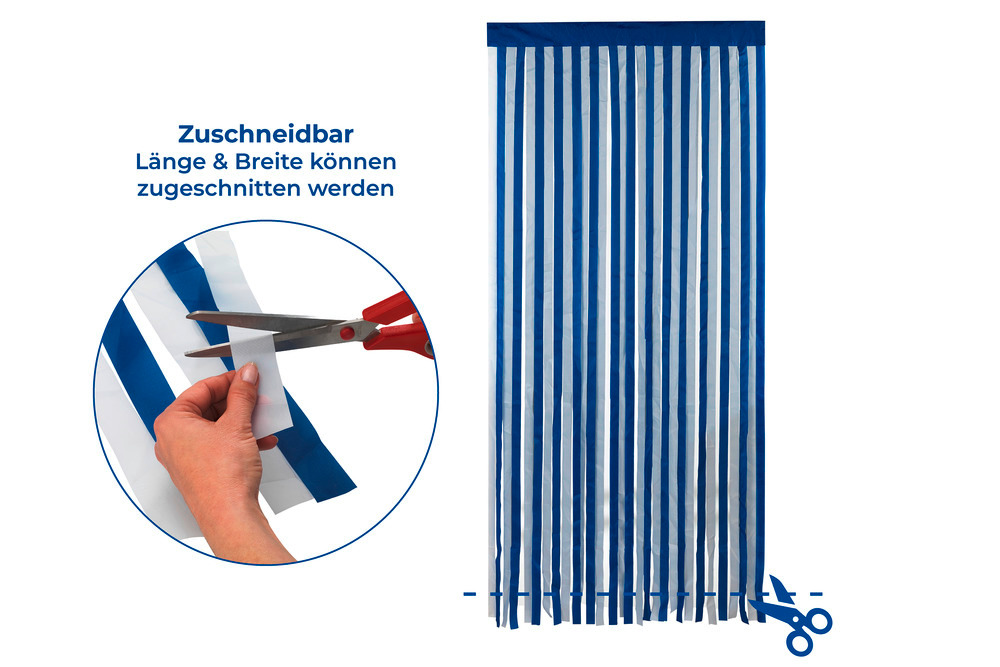 Türvorhang blau-weiß  zuschneidbar