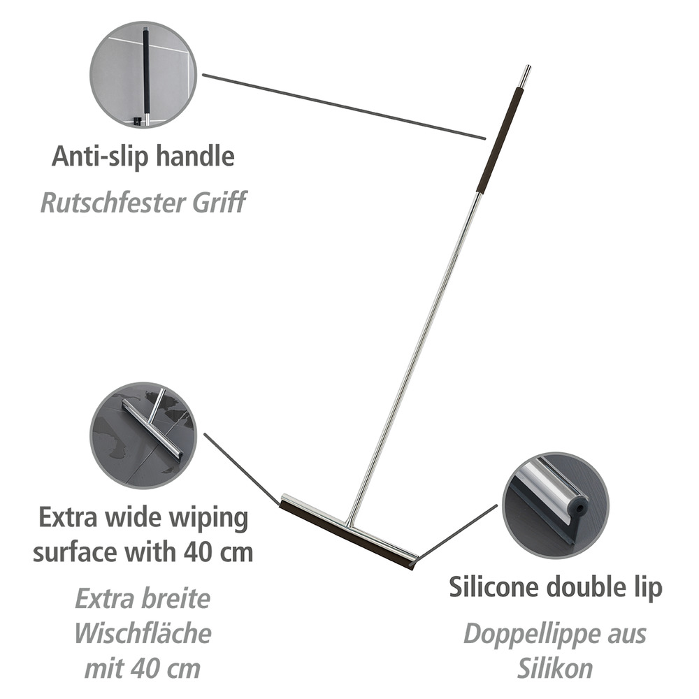 Edelstahl Boden-und Fensterwischer Mod. Rosole  Wasserschieber aus rostfreiem Edelstahl