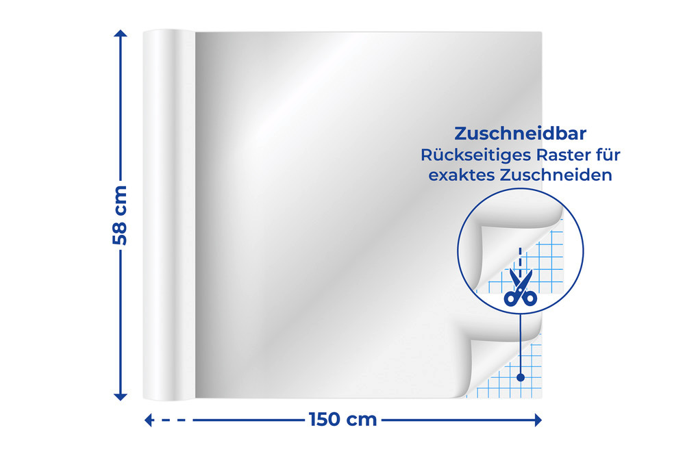 Spiegelfolie  150 x 58 cm, zuschneidbar