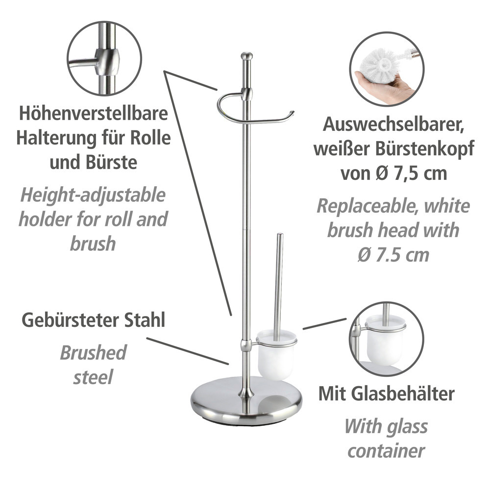 Stand WC-Garnitur Mod. Adiamo  mit Glasbehälter