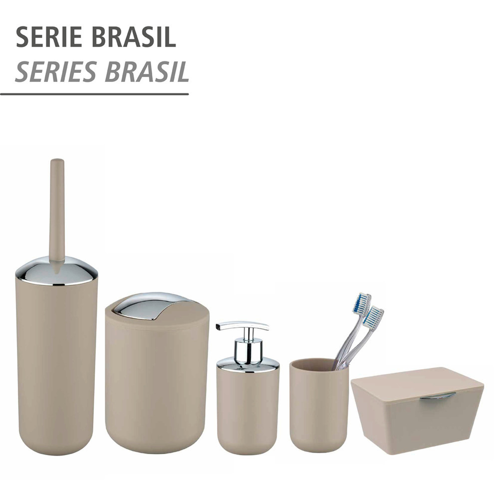 Zahnputzbecher Mod. Brasil Taupe  Spezialkunststoff, absolut bruchsicher