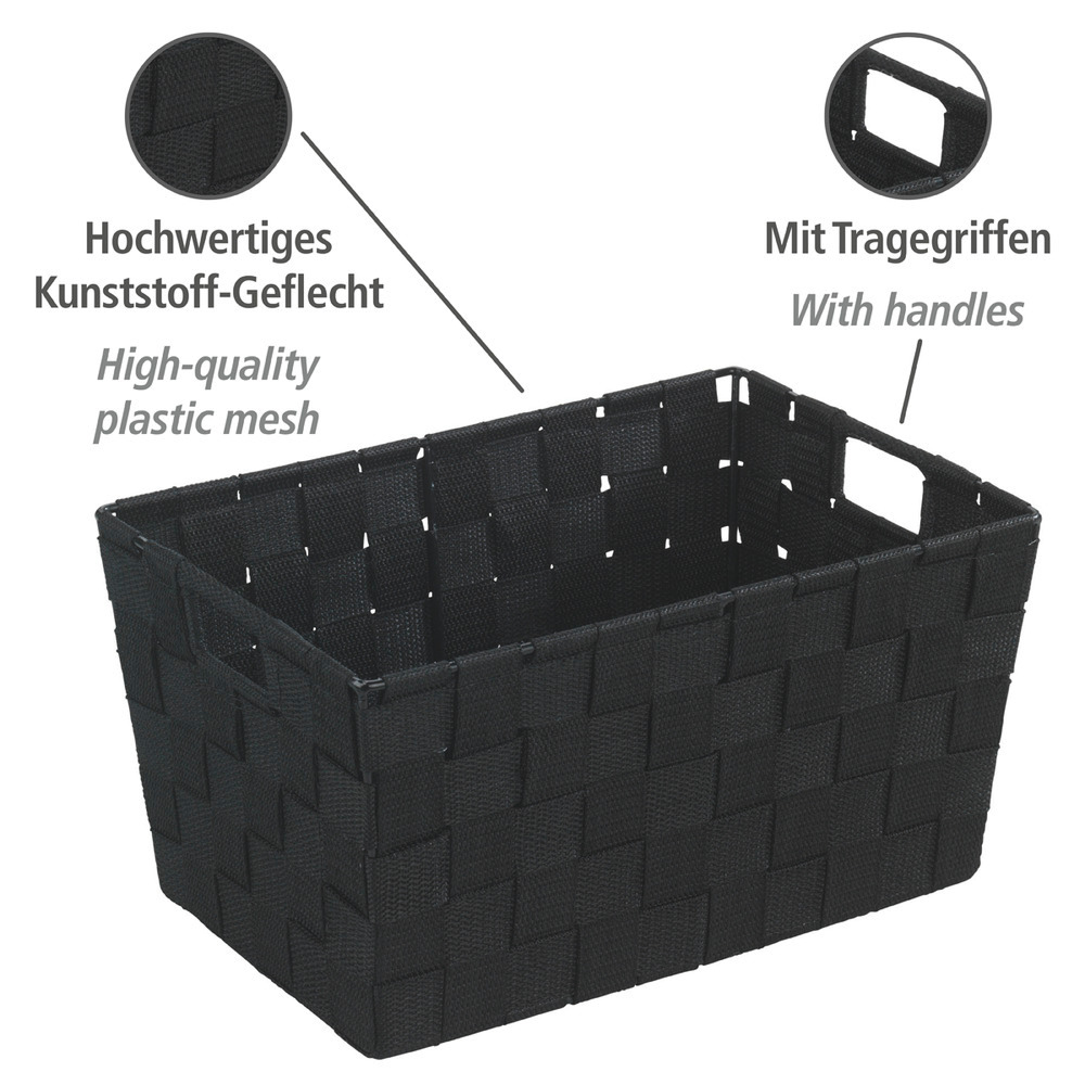 Aufbewahrungskorb Mod. Adria S Schwarz  Kunststoff-Geflecht