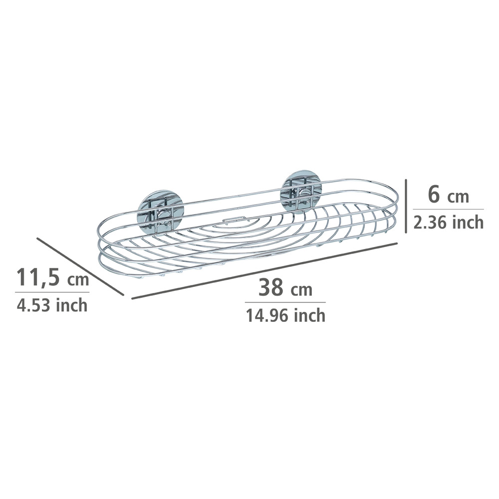 Turbo-Loc® Maxiablage, Befestigen ohne bohren  aus hochglanzpoliertem, verchromtem Stahl