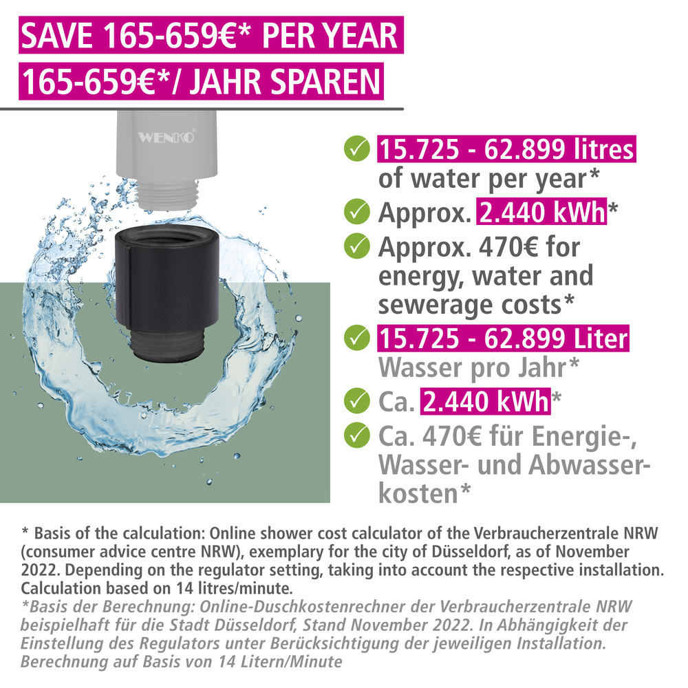 Wassersparer Schwarz  universal passend