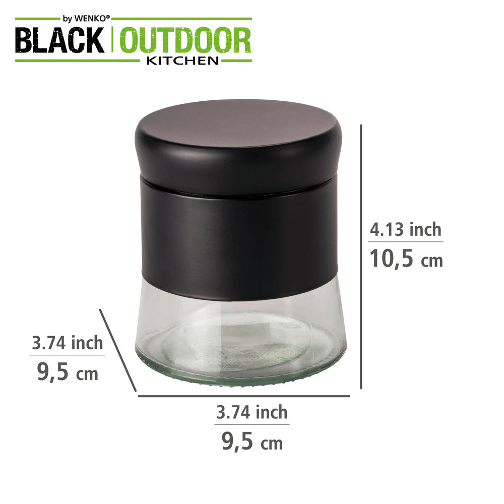 Glas Aufbewahrungsdose Boga 0, 4 Liter  Vorratsdose in Schwarz