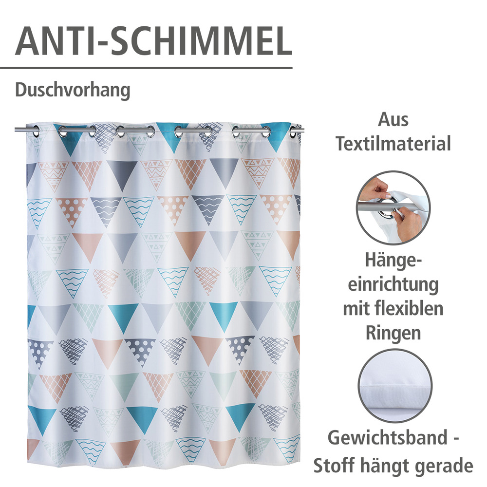 Anti-Schimmel Duschvorhang Ethno Flex  Polyester, 180 x 200 cm, waschbar