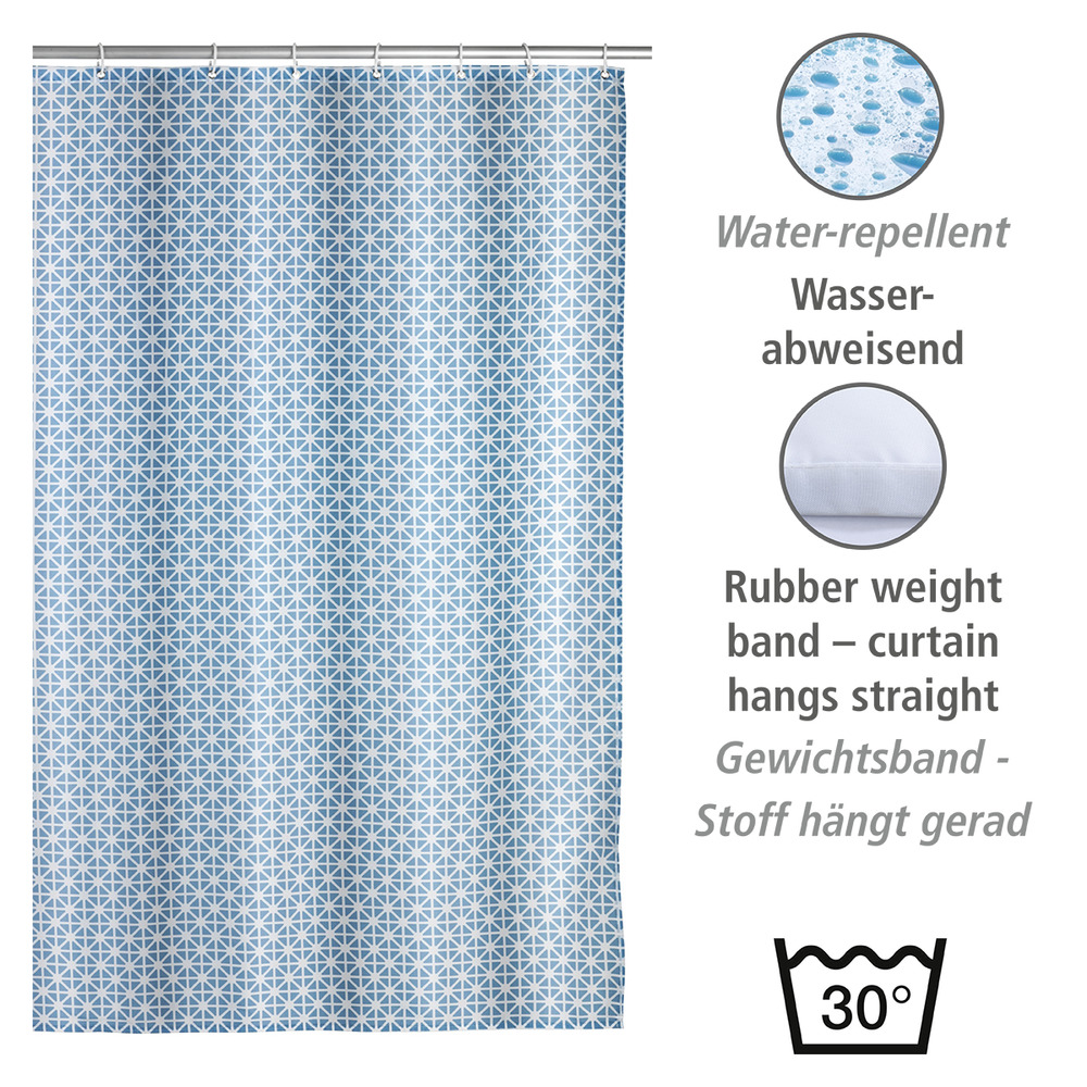 Anti-Schimmel Duschvorhang Cristal, 180 x 200 cm  Textil (Polyester), waschbar