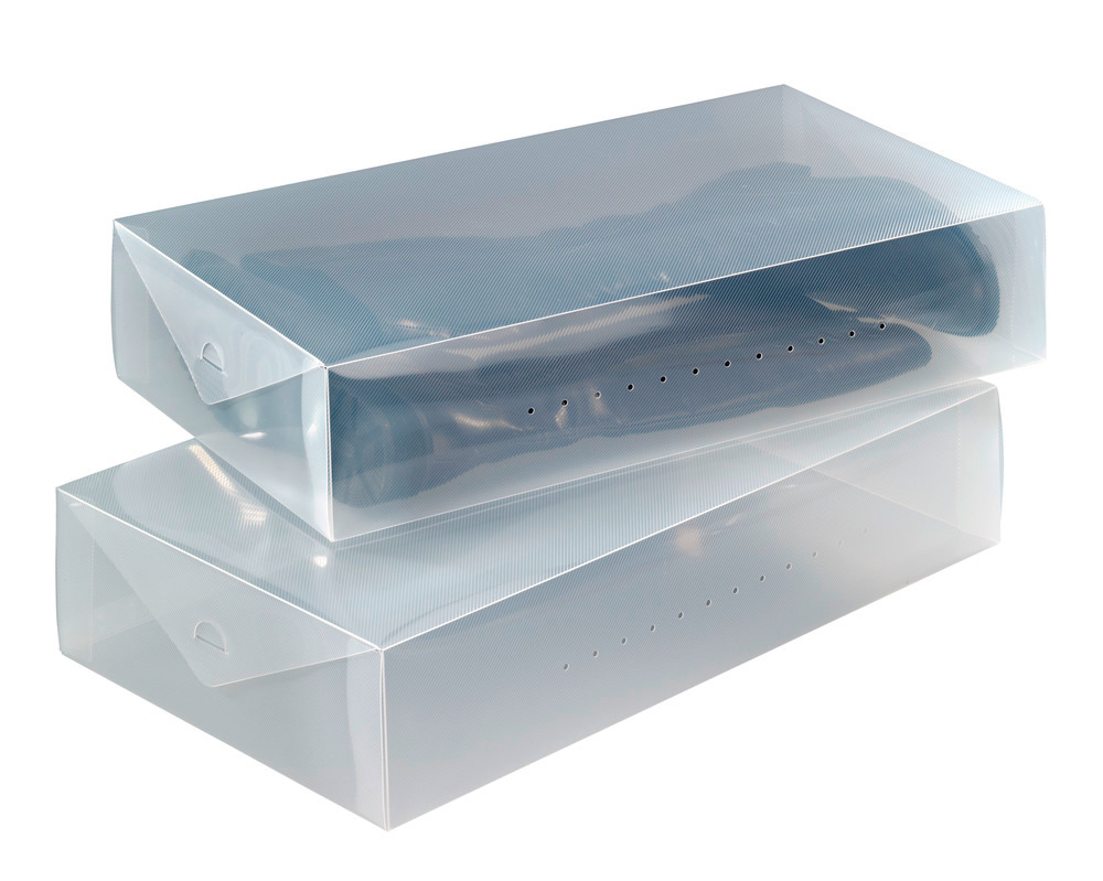 Aufbewahrungsbox für Stiefel, 2er Set  transparent