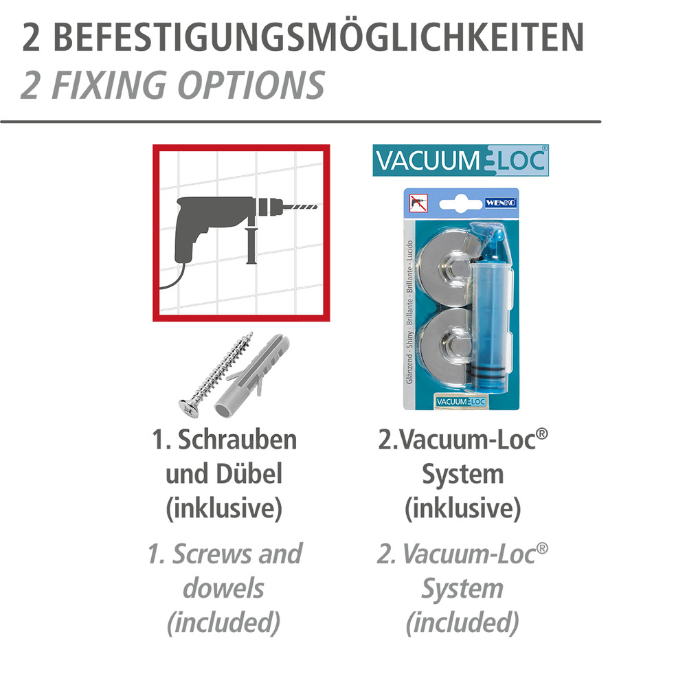 Vacuum-Loc® Zahnputzbecher Mod. Capri  Befestigen ohne bohren