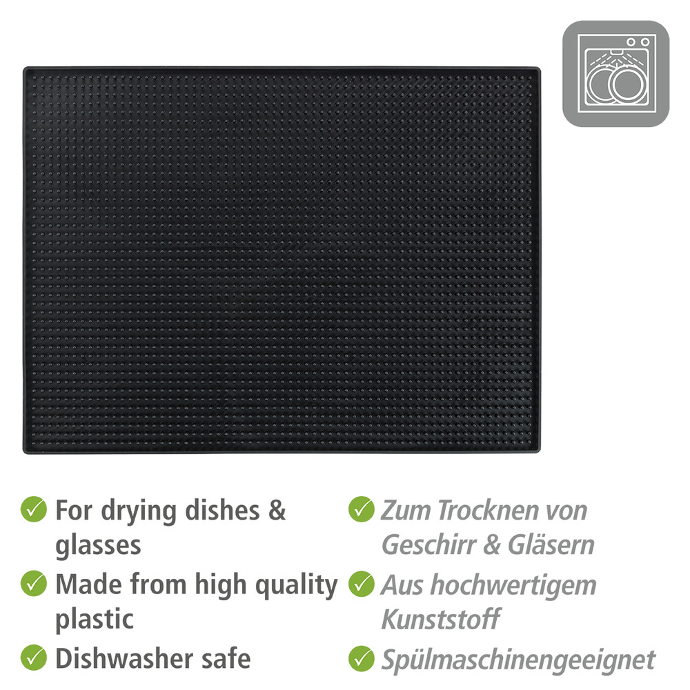 Abtropfmatte Maxi Schwarz, 40 x 30 cm  Black Outdoor Kitchen Zubehör mit Noppenstruktur