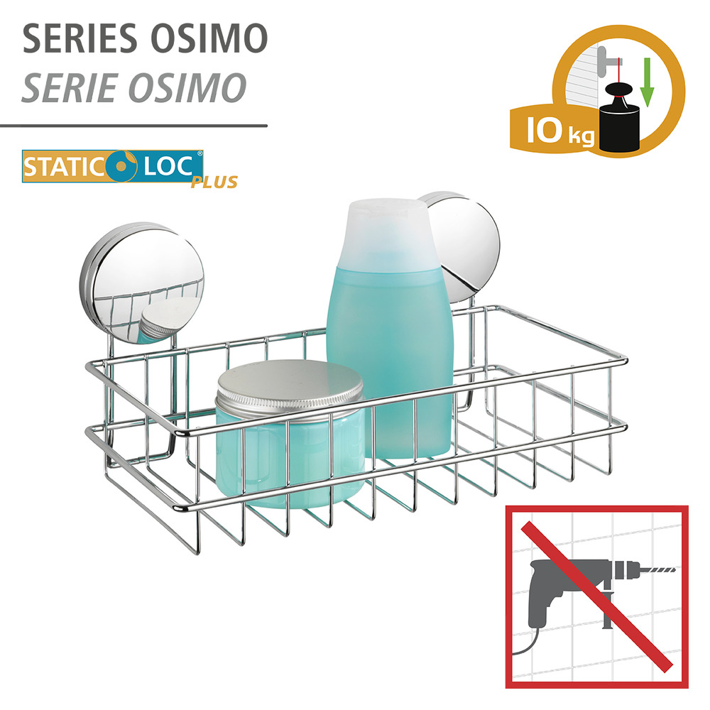 Static-Loc® Plus Wandablage Osimo  Badezimmer-Ablage, Befestigen ohne bohren