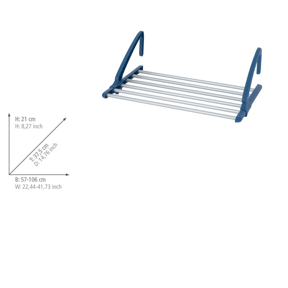 Teleskop Balkonwäschetrockner Alu  aus rostfreiem Aluminium