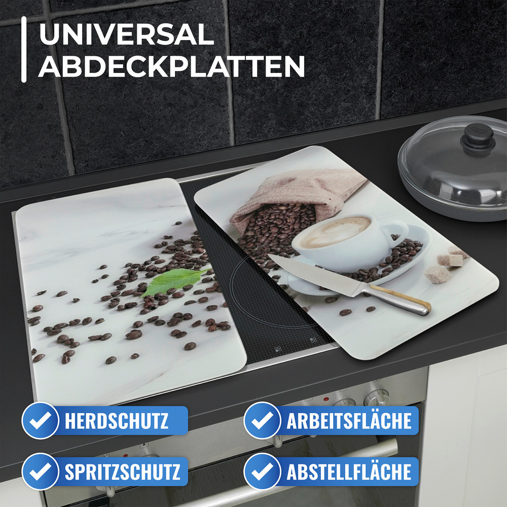 Herdabdeckplatte Café Aromatica  kratzfeste Oberfläche