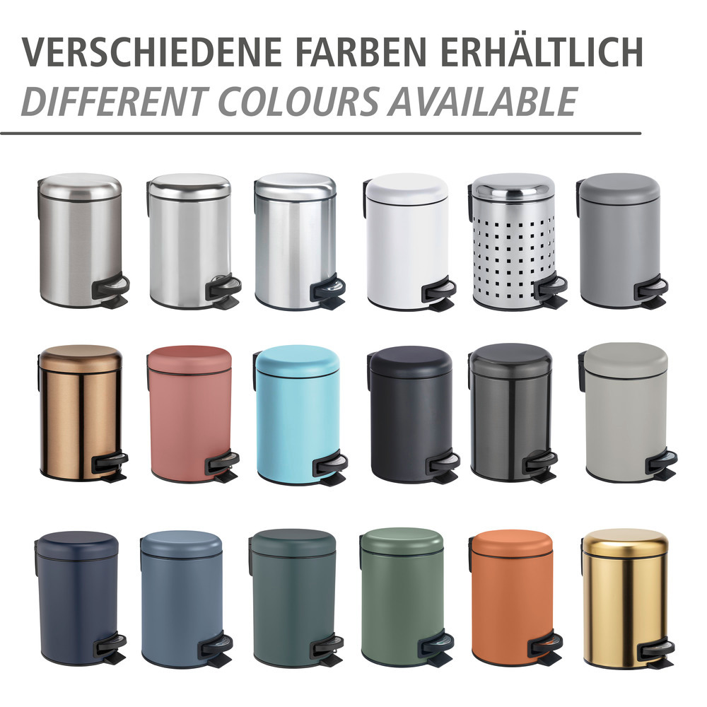 Kosmetik Treteimer Mod. Leman Metallic-Schwarz  Edelstahl, 3 Liter