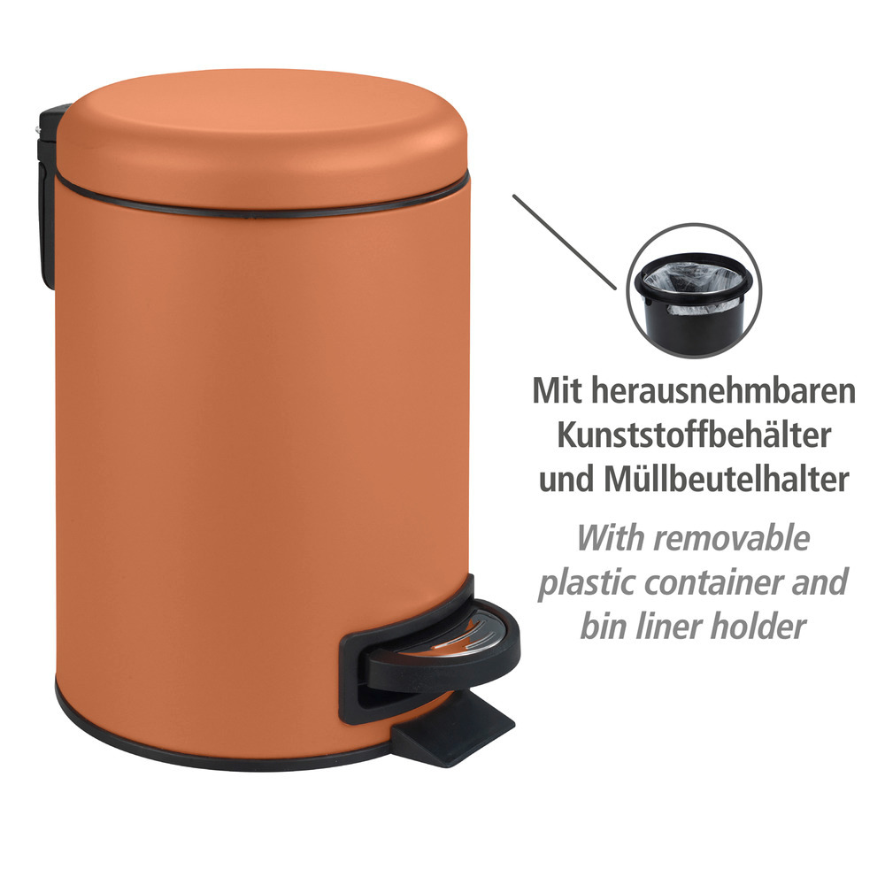 Kosmetik-Treteimer Mod. Leman Terracotta  mit herausnehmbarem Einsatz