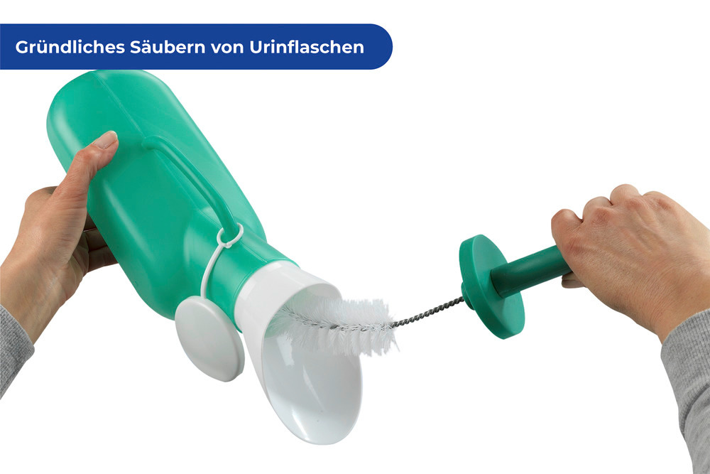 Urin-Flasche Unisex  mit Reinigungsbürste