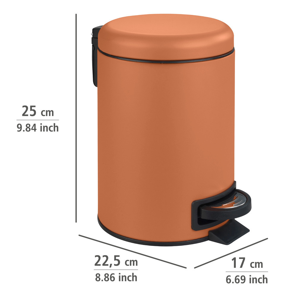 Kosmetik-Treteimer Mod. Leman Terracotta  mit herausnehmbarem Einsatz