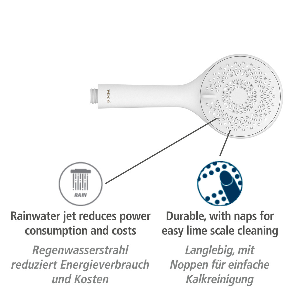 Brauseset Watersaving Weiß  Länge Stange: 70 cm