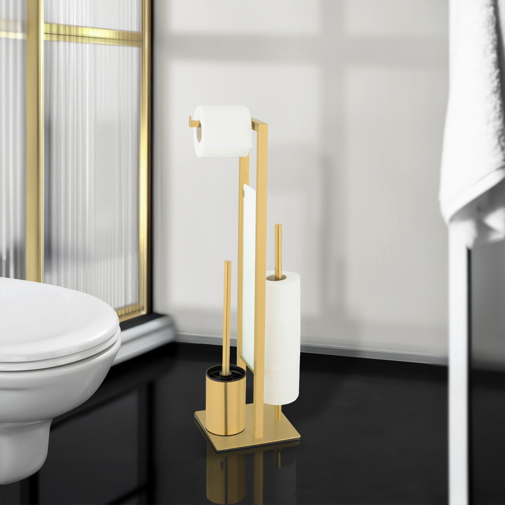 Stand WC-Garnitur Mod. Rivalta Gold  Edelstahl rostfrei