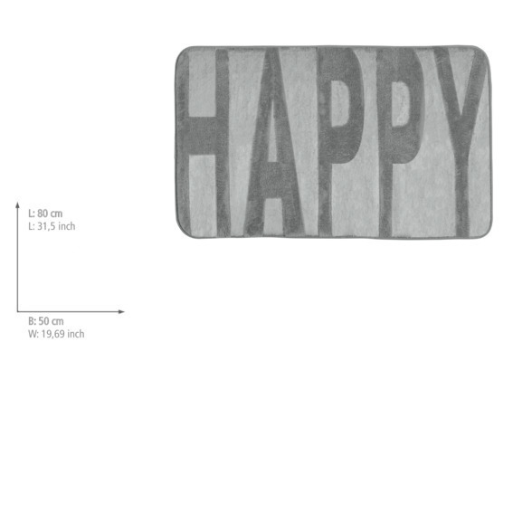 Badteppich Mod. Happy Memory Foam, Concrete Grey  50 x 80 cm