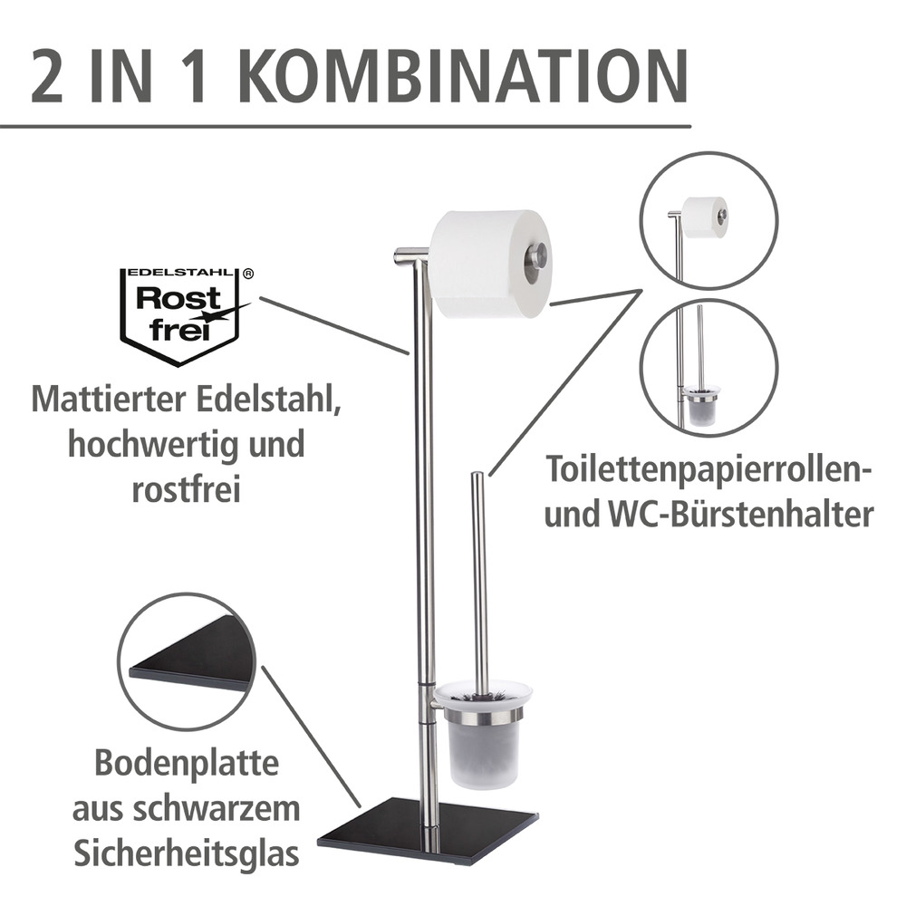 Stand WC-Garnitur Mod. Lima  Edelstahl rostfrei