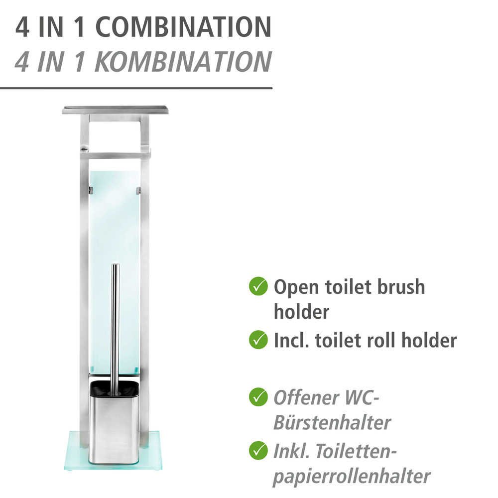 Stand WC-Garnitur Mod. Debar mit Ablage  Edelstahl rostfrei