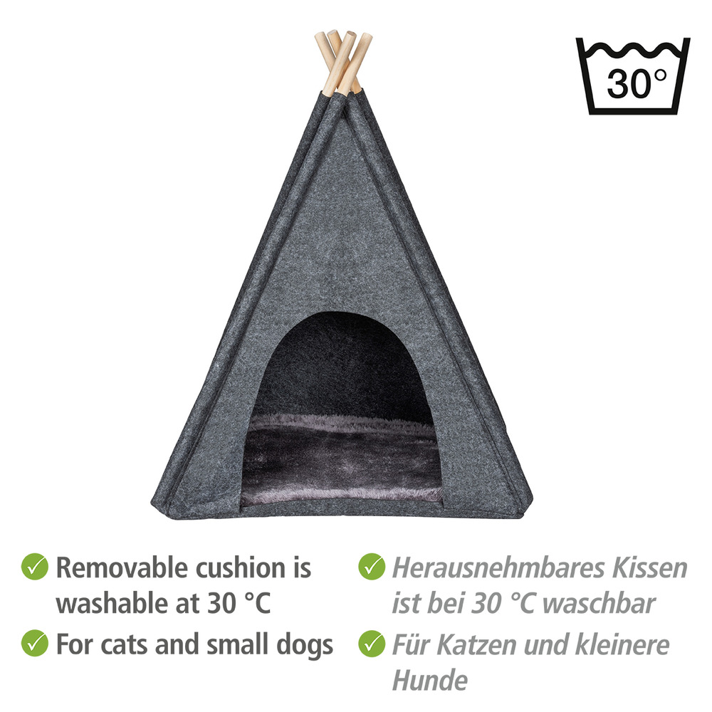 Filz-Tierbett Mod. Tipi Anthrazit  45 x 45 x 60 cm