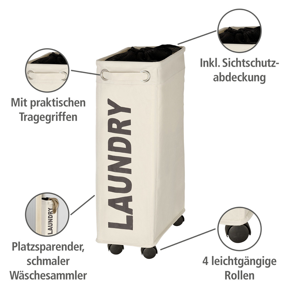 Wäschesammler Mod. Corno Beige  Wäschekorb, 43 l