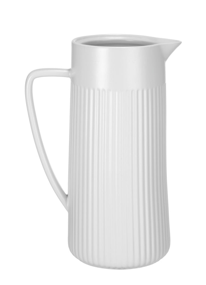 Krug Mod. REFIA, weiß, Keramik, 1,25L  mit eleganter Riffelung