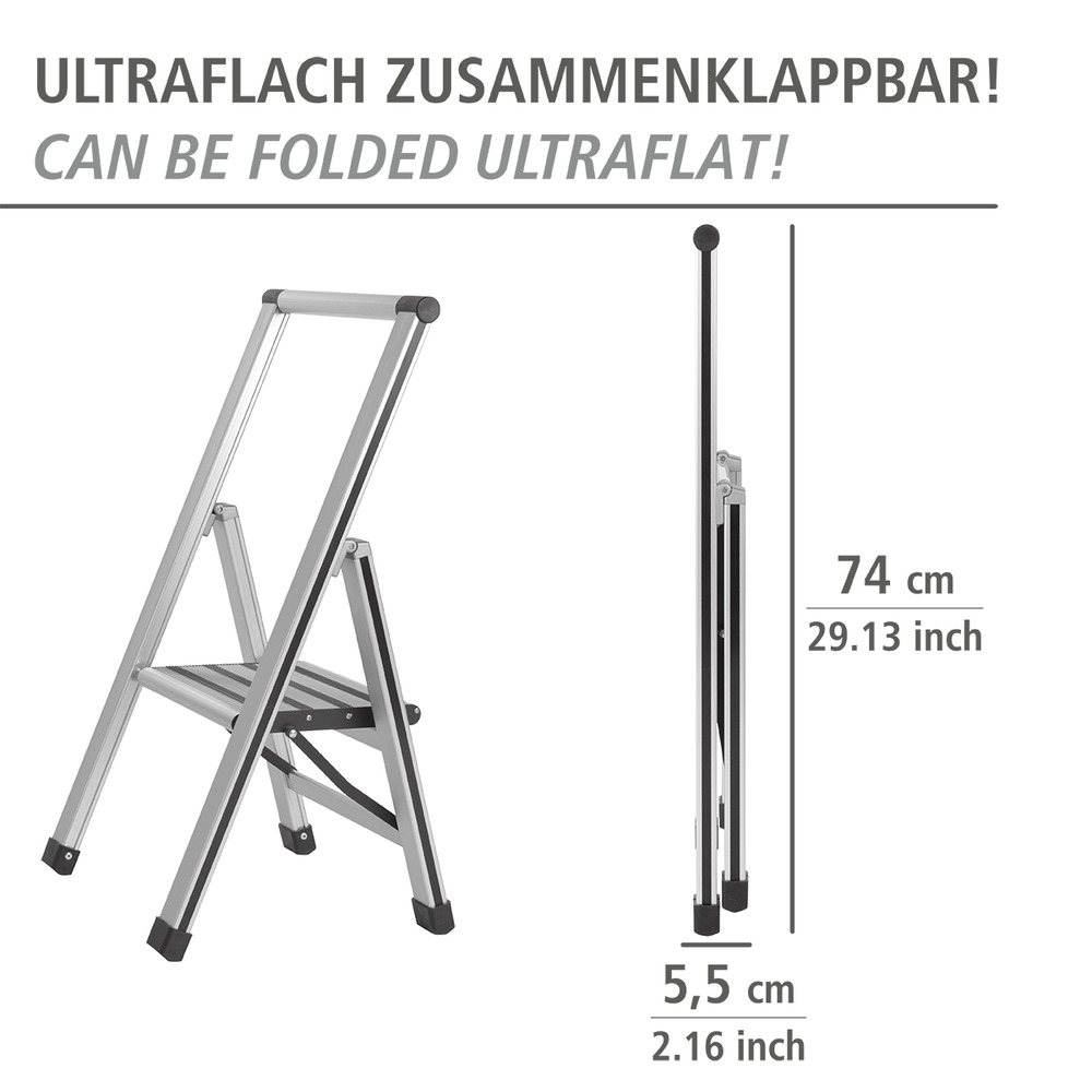 Alu-Design Klapptrittleiter 1-stufig  Haushaltsleiter