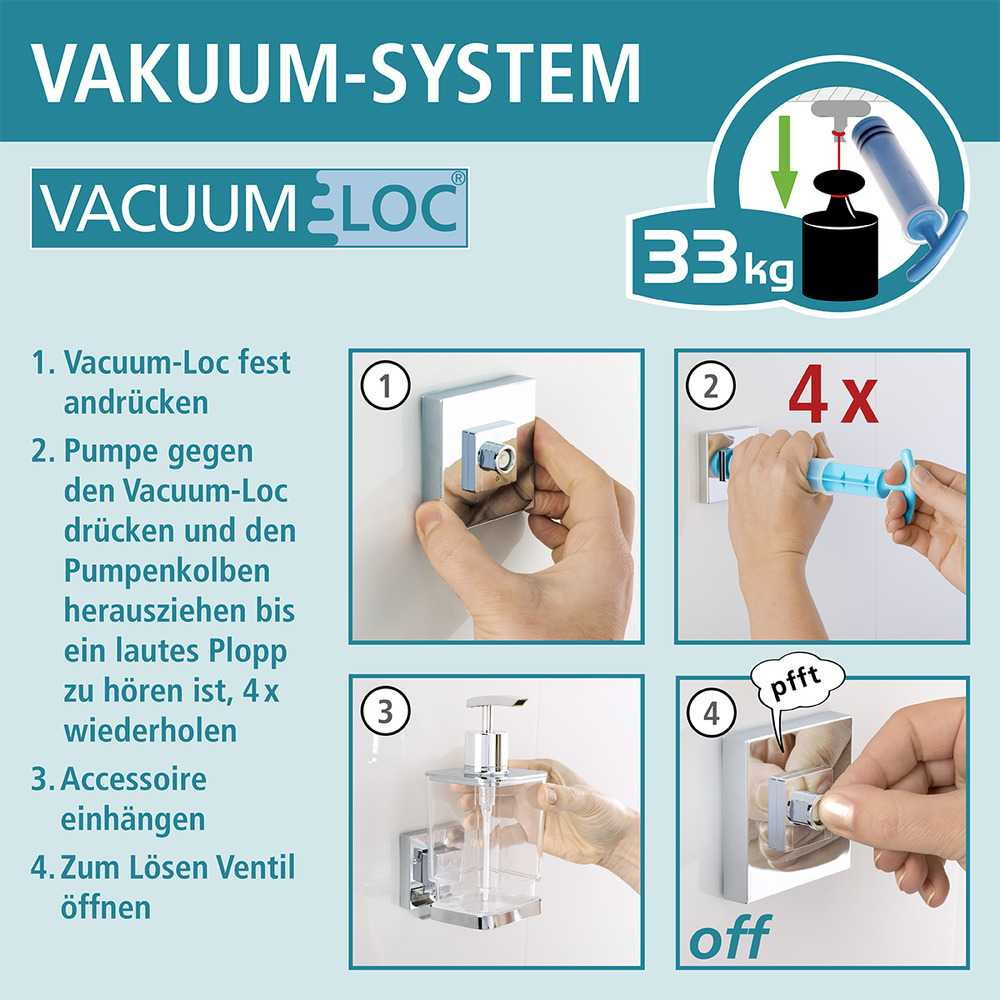 Vacuum-Loc® Edelstahl Zahnputzbecher Quadro Befestigen ohne bohren
